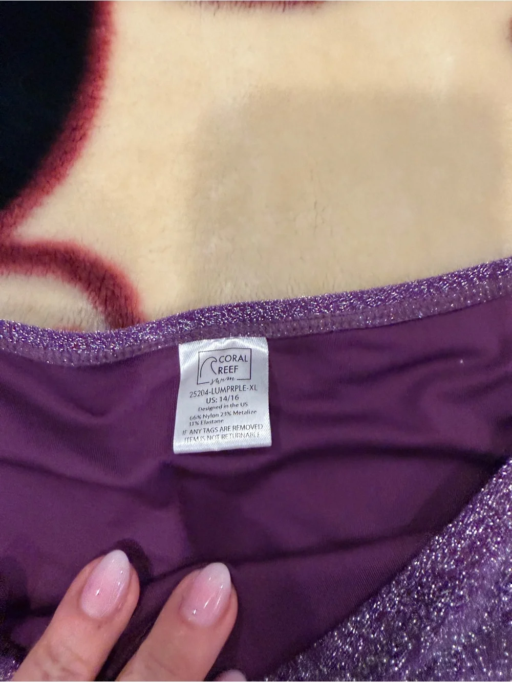 Coral Reef Swim (now Manava Swim) Purple Shimmer Two-Piece Swimsuit - Picture 6 of 6